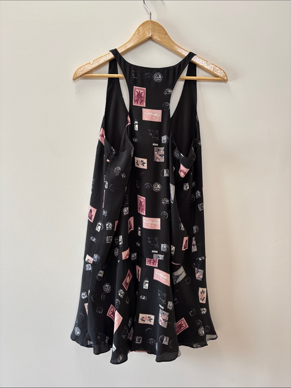 Joie Black Mini Dress with Pink and Light Blue Print - Picture 7 of 10